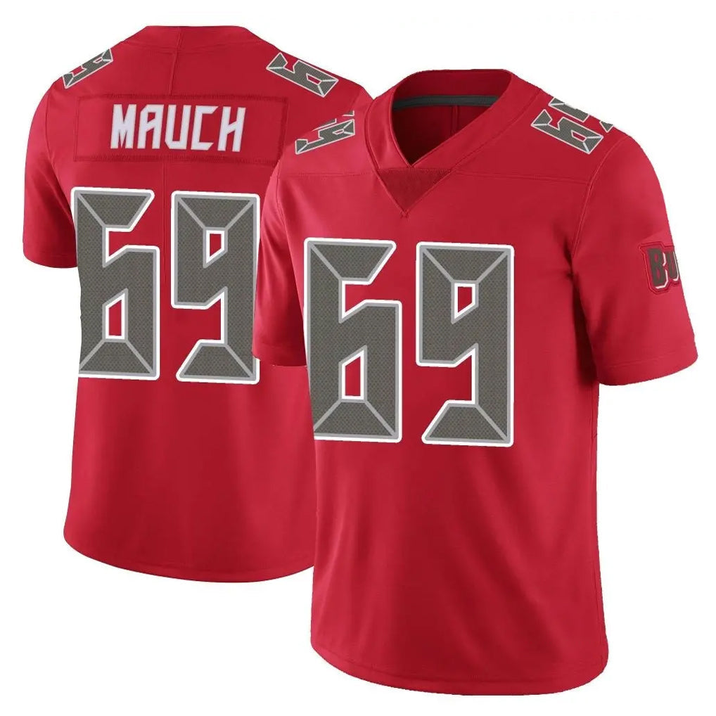 Punc TB.Buccaneers #69 Cody Mauch Player Red Limited Color Rush Home Game Stitched Jerseys