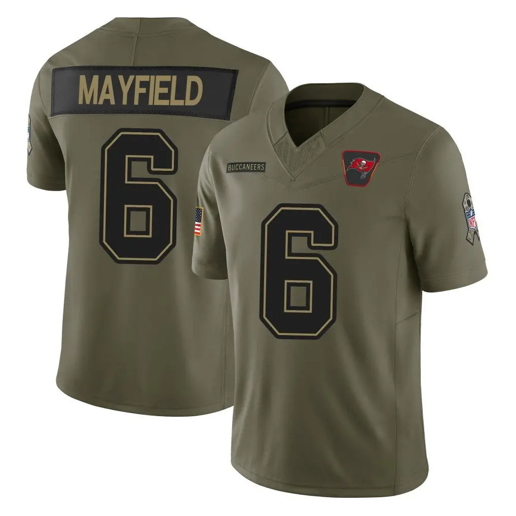 Punc TB.Buccaneers #6 Baker Mayfield Player Olive 2025 Salute To Service Limited Home Game Stitched Jerseys