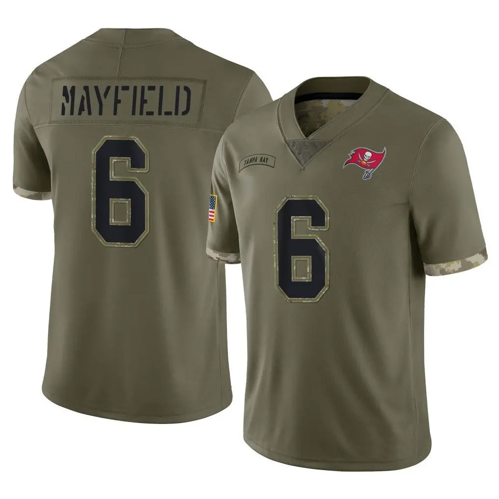 Punc TB.Buccaneers #6 Baker Mayfield Player Olive Salute To Service Stitched Jerseys