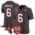 Punc TB.Buccaneers #6 Baker Mayfield Player Pewter 50th Season Vapor Limited Home Game Stitched Jerseys