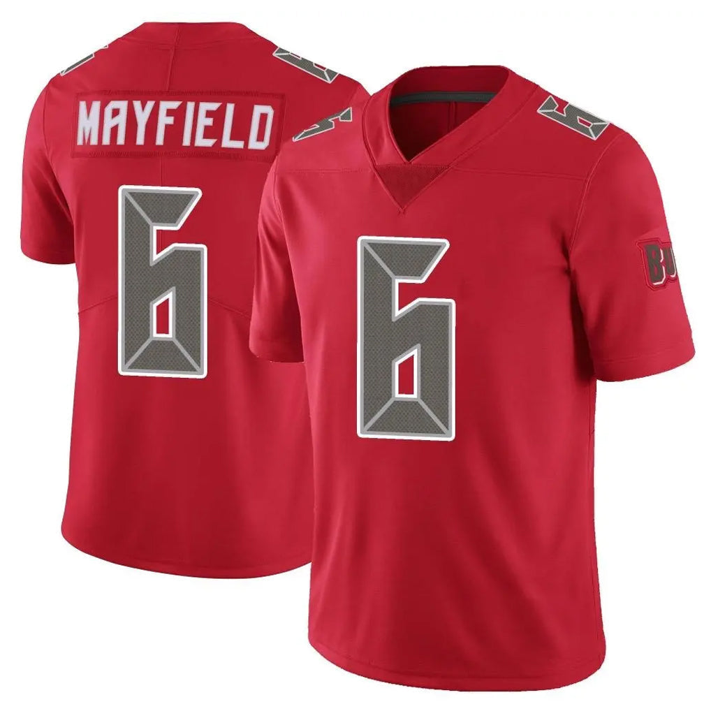 Punc TB.Buccaneers #6 Baker Mayfield Player Red Limited Color Rush Home Game Stitched Jerseys