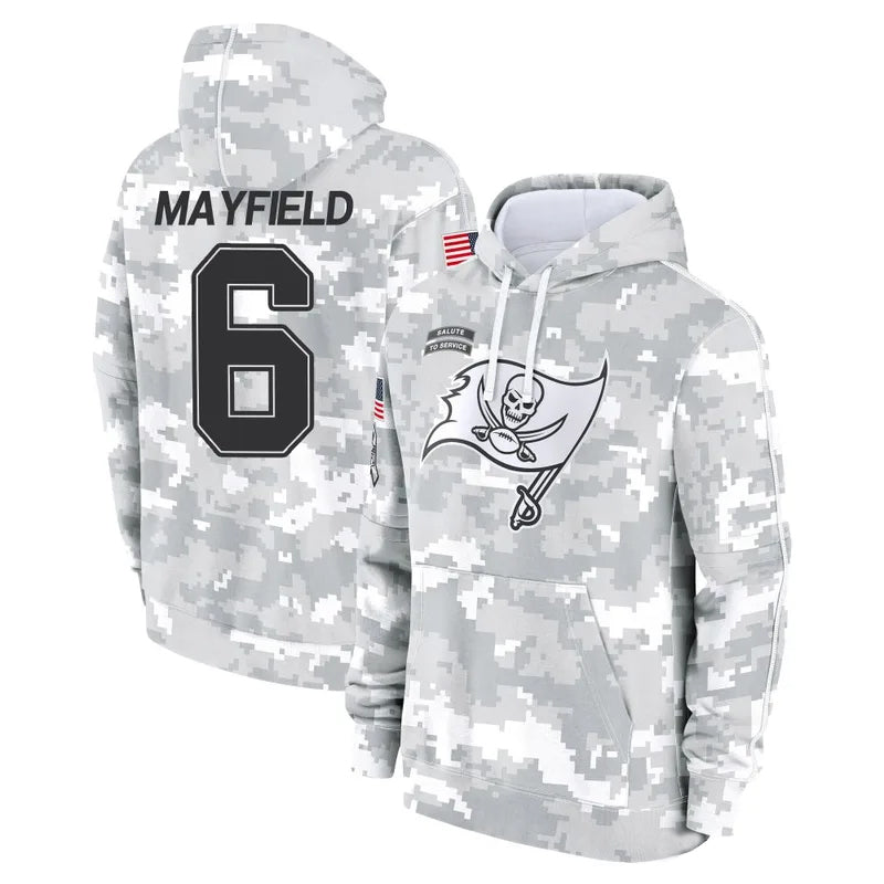 Punc TB.Buccaneers #6 Baker Mayfield Player Salute to Service Hoodies & T-Shirts Stitched Jerseys