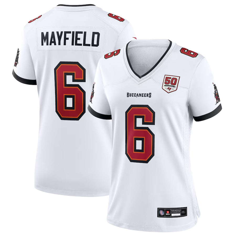Punc TB.Buccaneers #6 Baker Mayfield Player White 50th Anniversary Game Stitched Jerseys