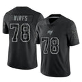 Punc TB.Buccaneers #78 Tristan Wirfs Player Black Reflective Limited Home Game Stitched Jerseys