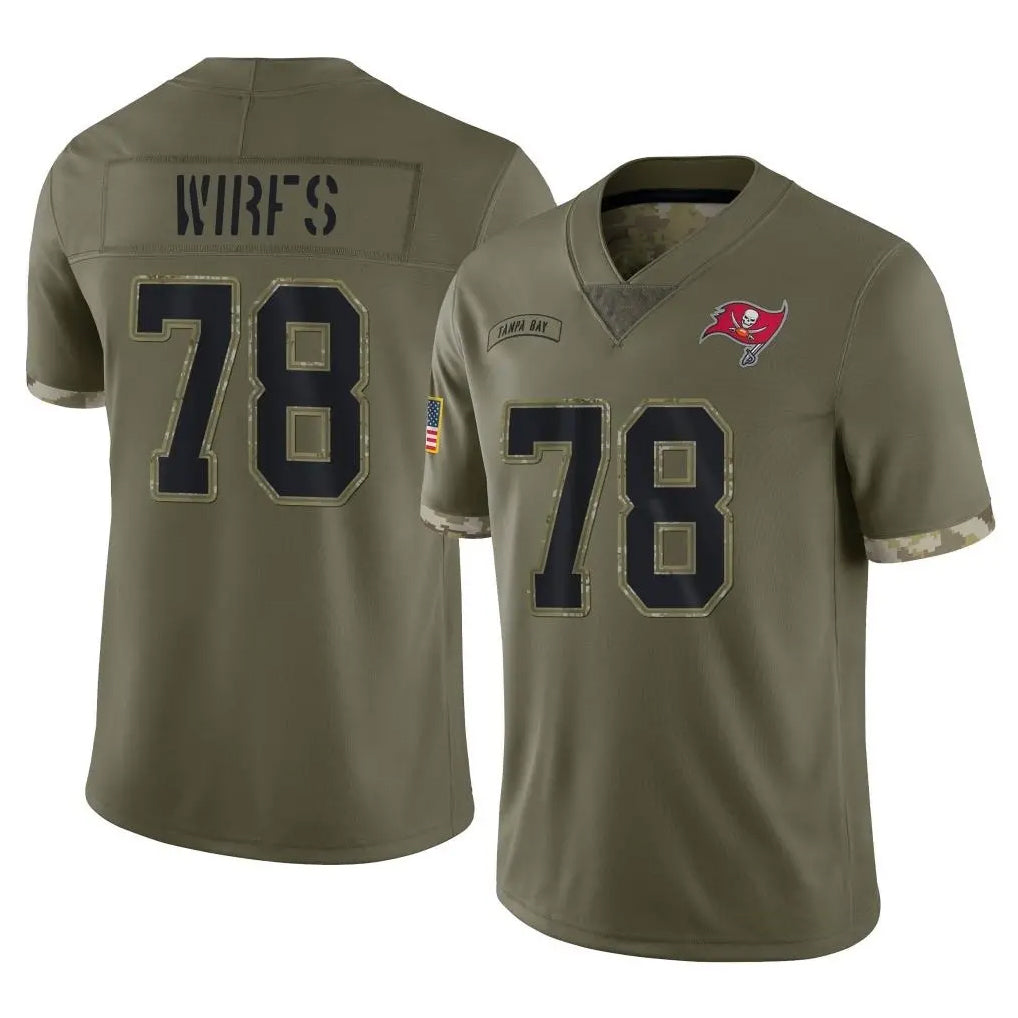 Punc TB.Buccaneers #78 Tristan Wirfs Player Olive Limited Salute To Service Home Game Stitched Jerseys