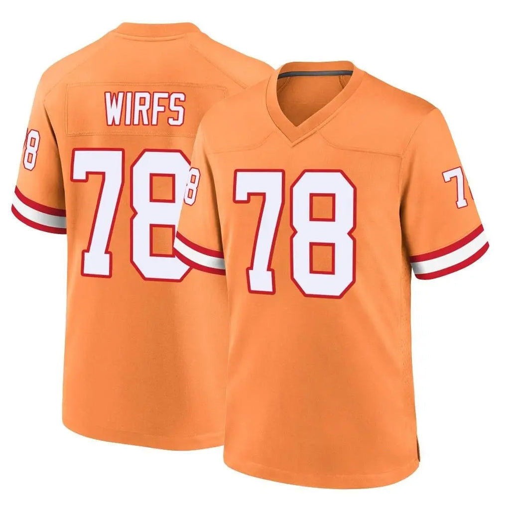 Punc TB.Buccaneers #78 Tristan Wirfs Player Orange Throwback Home Game Stitched Jerseys