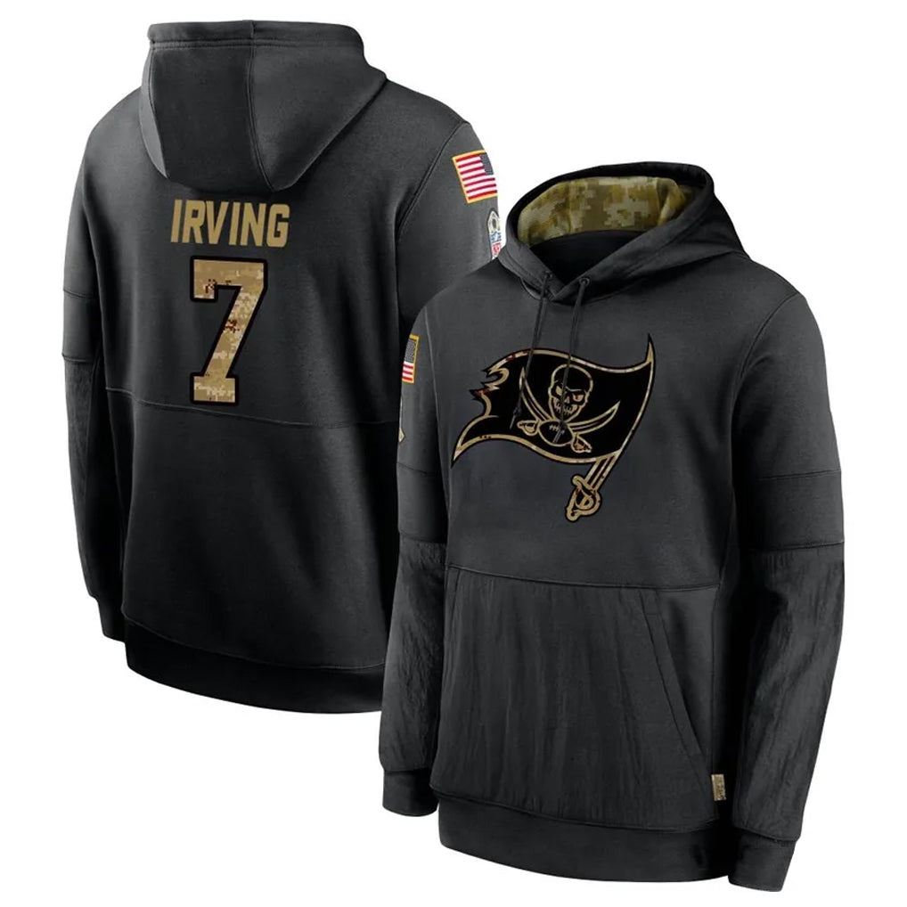 Punc TB.Buccaneers #7 Bucky Irving Player Black Salute to Service Hoodies Stitched Jerseys