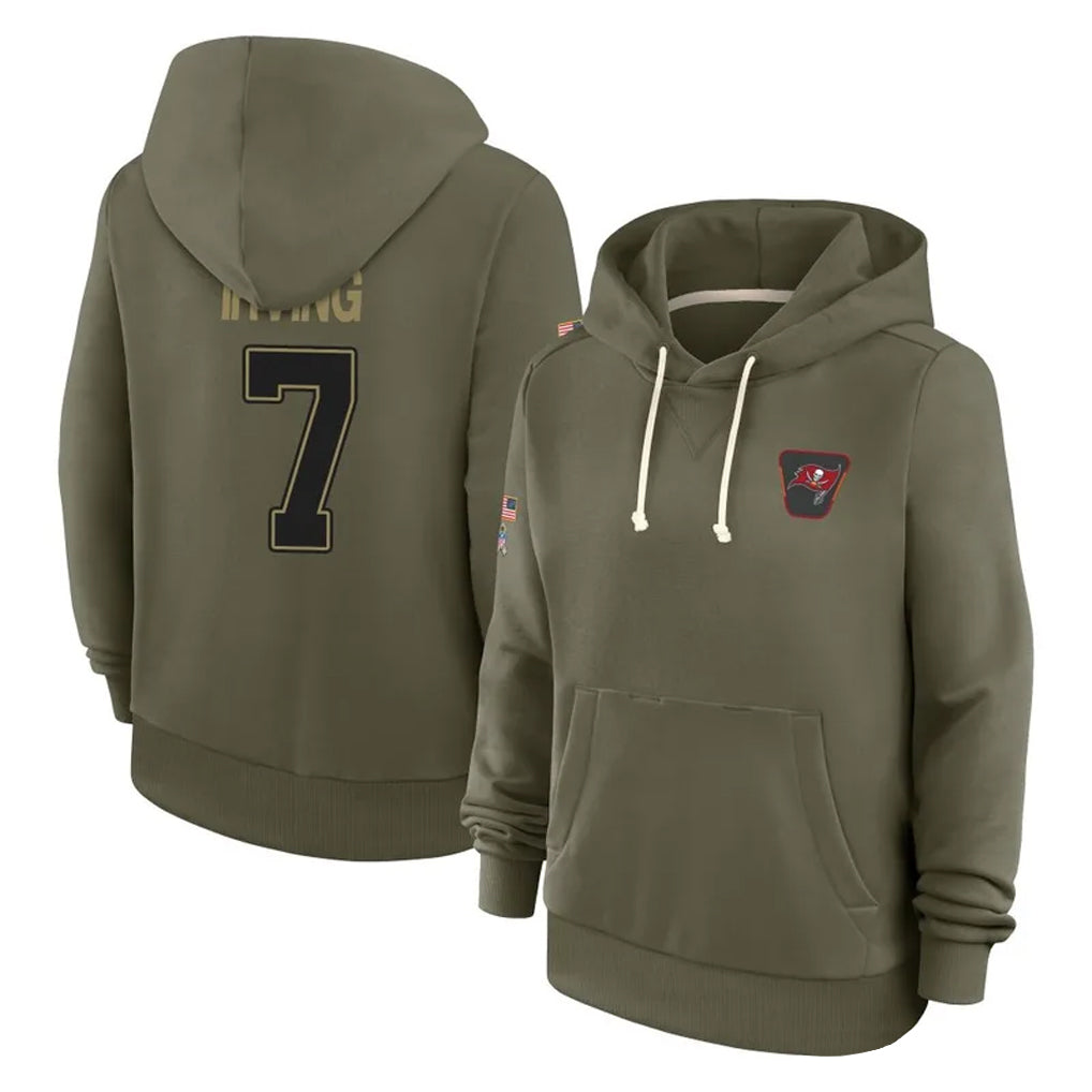 Punc TB.Buccaneers #7 Bucky Irving Player Olive Salute To Service Hoodies Stitched Jerseys