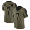 Punc TB.Buccaneers #7 Bucky Irving Player Olive Salute To Service Limited Game Stitched Jerseys