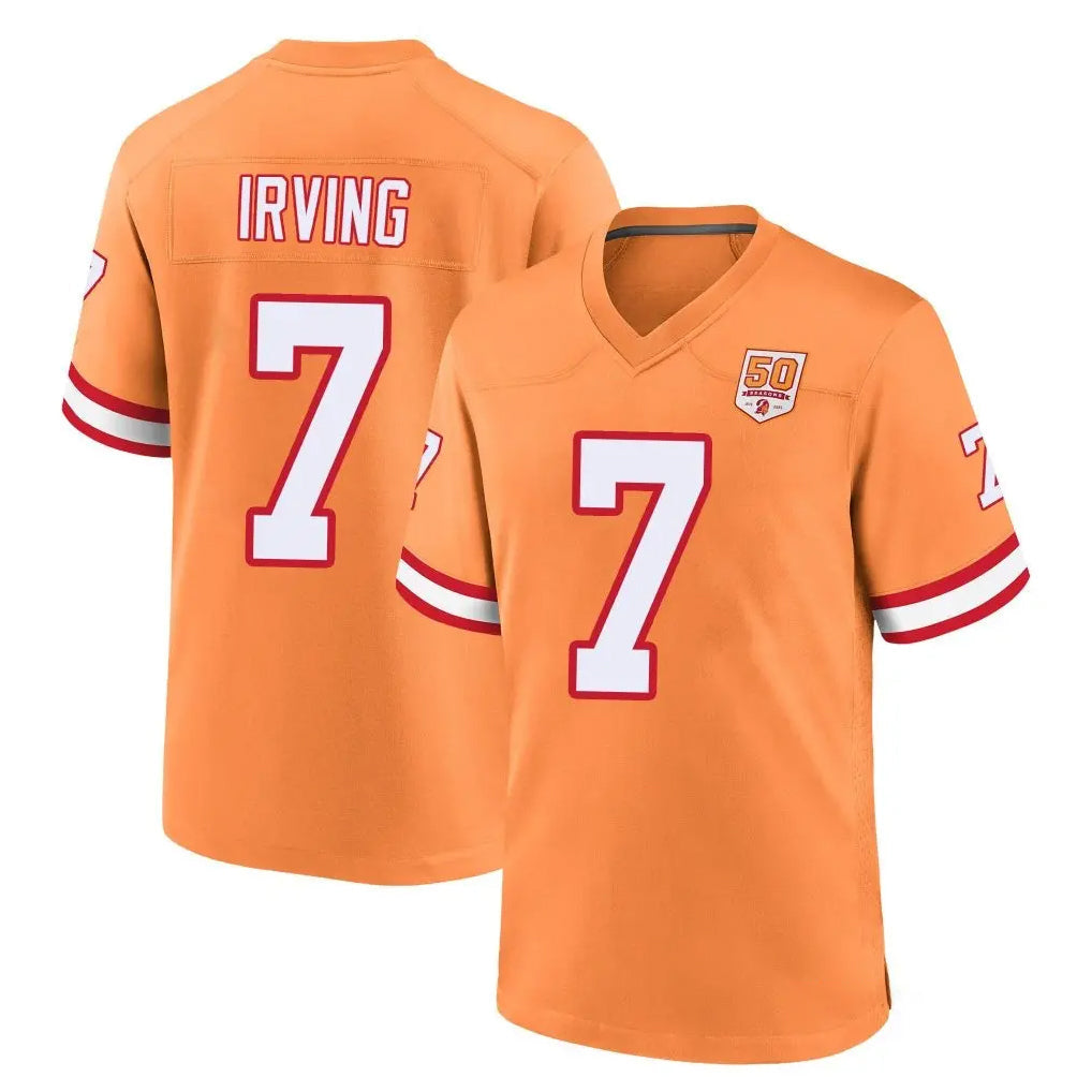 Punc TB.Buccaneers #7 Bucky Irving Player Orange Throwback Home Game Stitched Jerseys