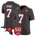 Punc TB.Buccaneers #7 Bucky Irving Player Pewter 50th Season Vapor Limited Home Game Stitched Jerseys