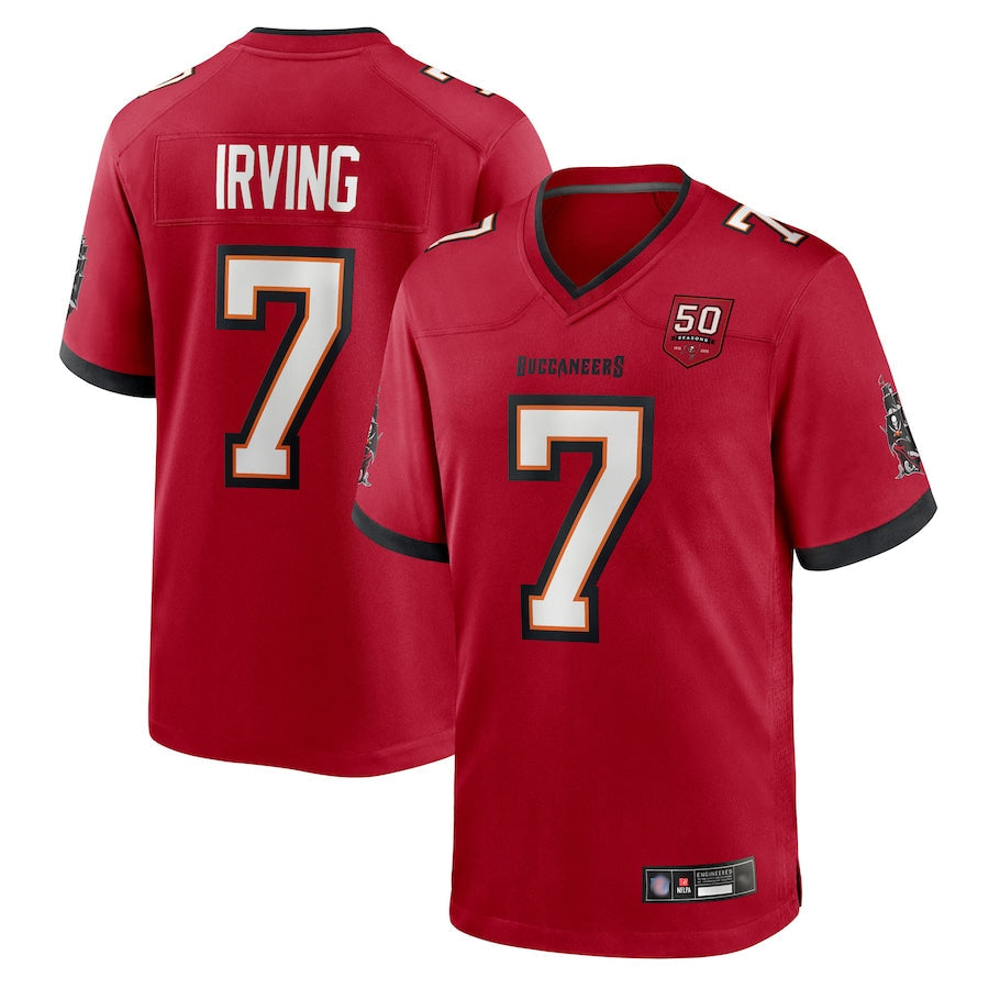 Punc TB.Buccaneers #7 Bucky Irving Player Red 50th Anniversary Game Stitched Jerseys