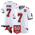 Punc TB.Buccaneers #7 Bucky Irving Player White 50th Season Vapor Limited Home Game Stitched Jerseys
