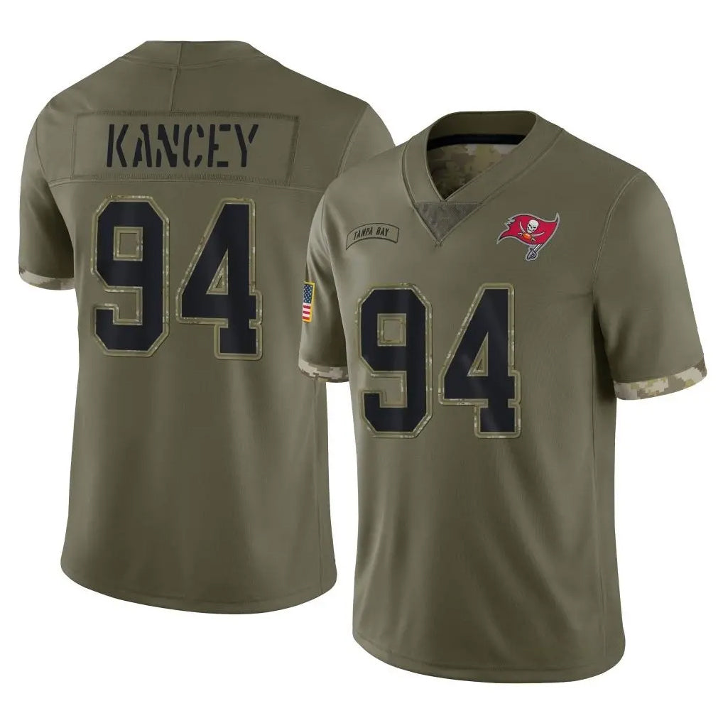 Punc TB.Buccaneers #94 Calijah Kancey Player Olive Limited Salute To Service Home Game Stitched Jerseys