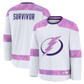 Punc TB.Lightning White Hockey Fights Cancer Survivor Practice Jerseys