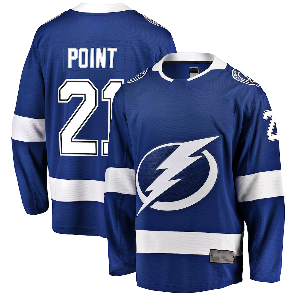 Punc TB.Lightning #21 Brayden Point Blue Breakaway Jerseys