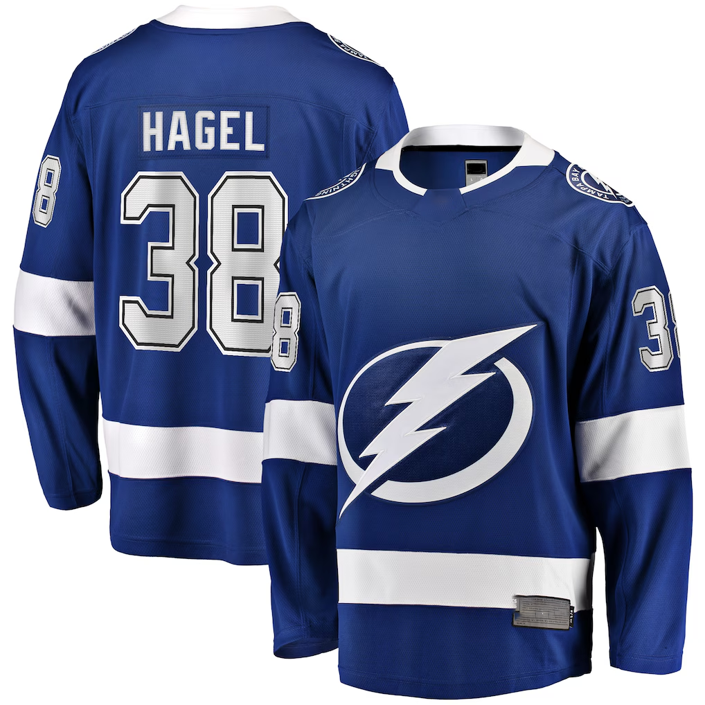 Punc TB.Lightning #38 Brandon Hagel Blue Home Breakaway Player Jerseys