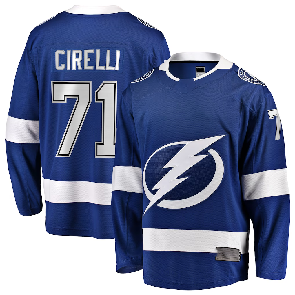 Punc TB.Lightning #71 Anthony Cirelli Blue Home Breakaway Player Jerseys