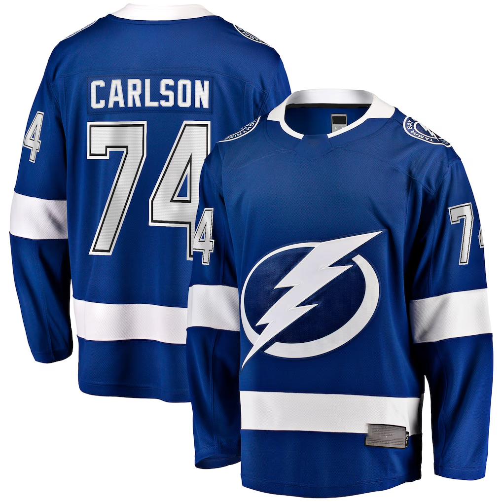 Punc TB.Lightning #74 John Carlson Blue Home Breakaway Jerseys