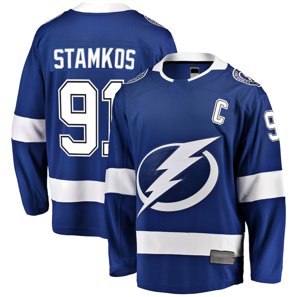 Punc TB.Lightning #91 Steven Stamkos Blue Breakaway Player Jerseys