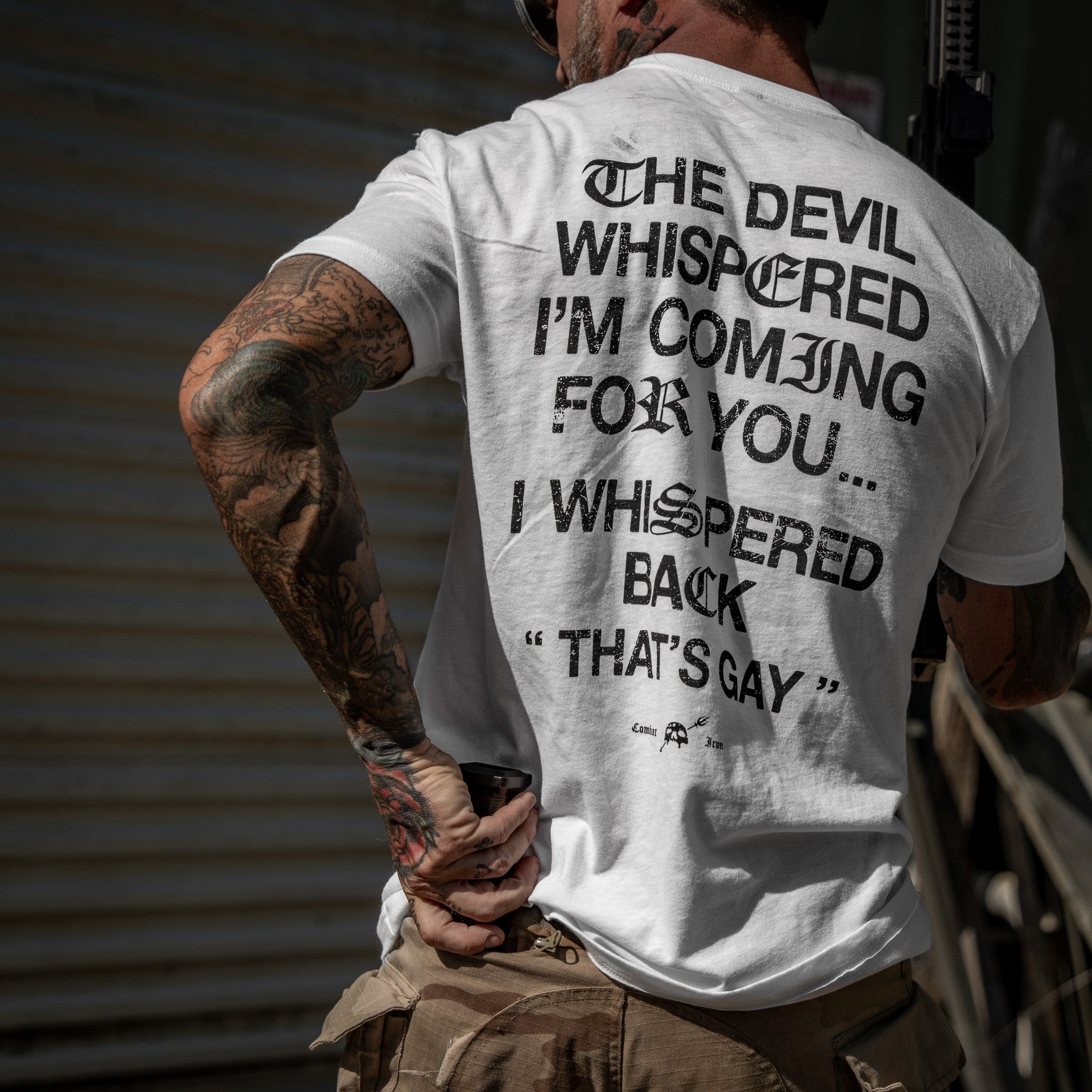 Crovyie cheap jerseys Ordering The Devil Whispered I'm Coming For You Men's T-Shirt
