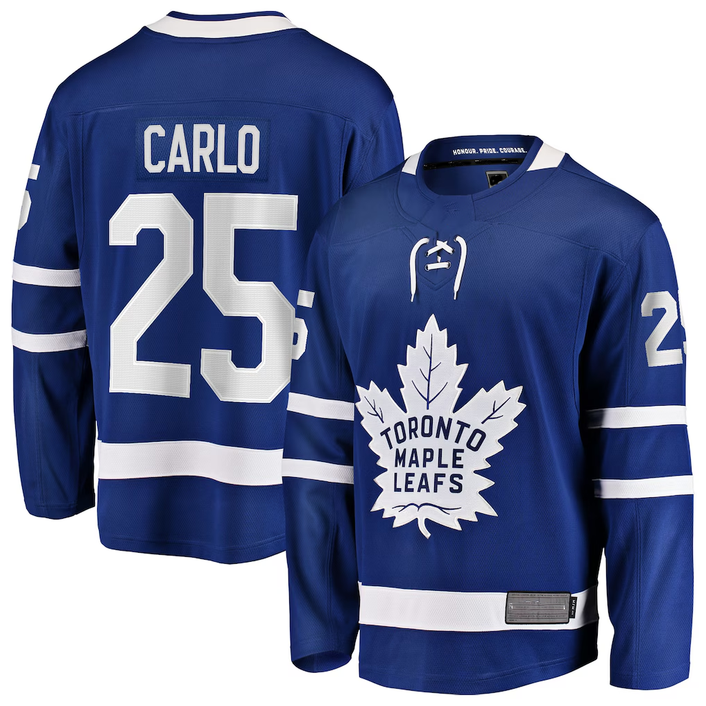 Punc T.Maple Leafs #25 Brandon Carlo Blue Home Breakaway Jerseys