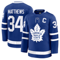 Punc T.Maple Leafs #34 Auston Matthews Blue Captain Patch Home Premium Jerseys