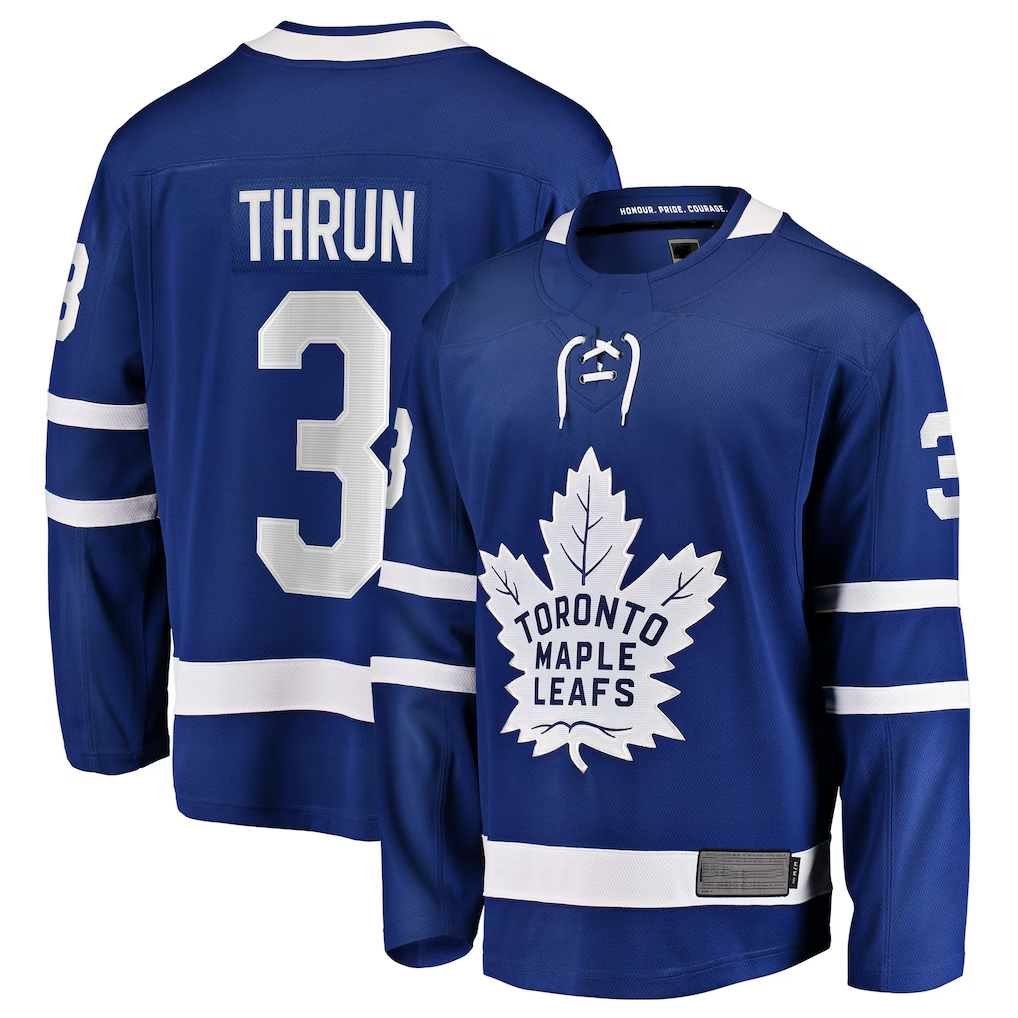Punc T.Maple Leafs #3 Henry Thrun Blue Home Breakaway Jerseys