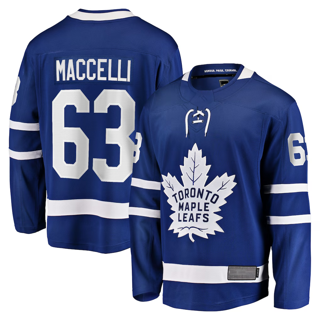 Punc T.Maple Leafs #63 Matias Maccelli Blue Home Breakaway Jerseys