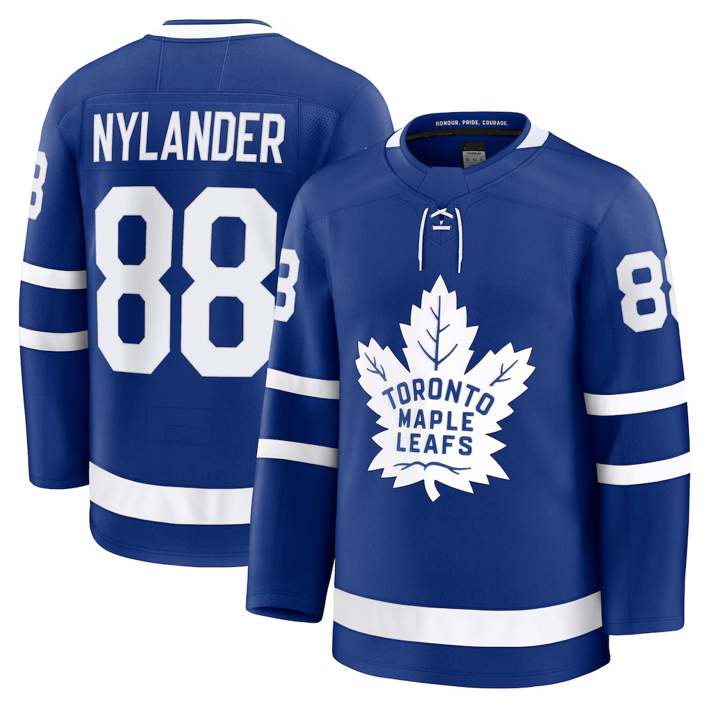 Punc T.Maple Leafs #88 William Nylander Blue Home Premium Jerseys