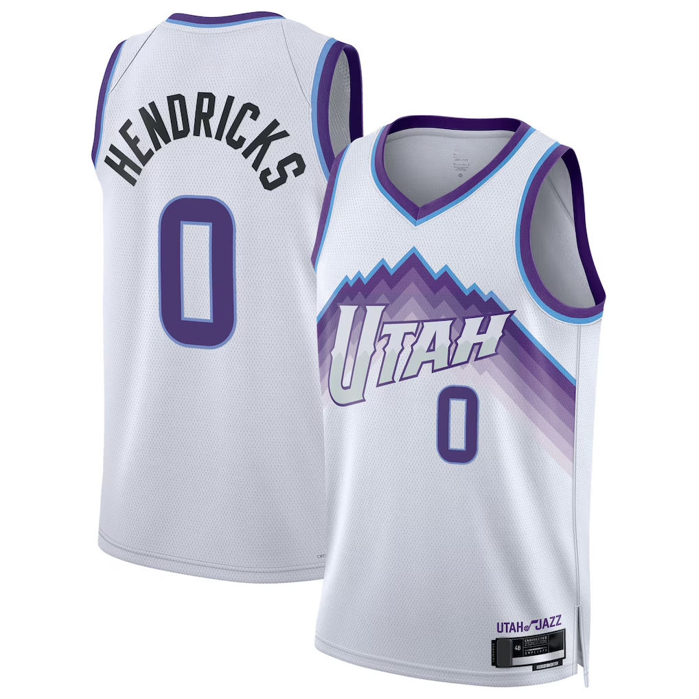Punc U.Jazz #0 Taylor Hendricks White Swingman Jerseys - Association Edition