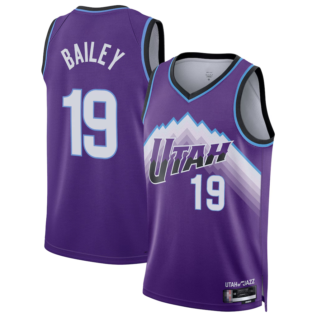 Punc U.Jazz #19 Ace Bailey Purple Swingman Jerseys - Icon Edition