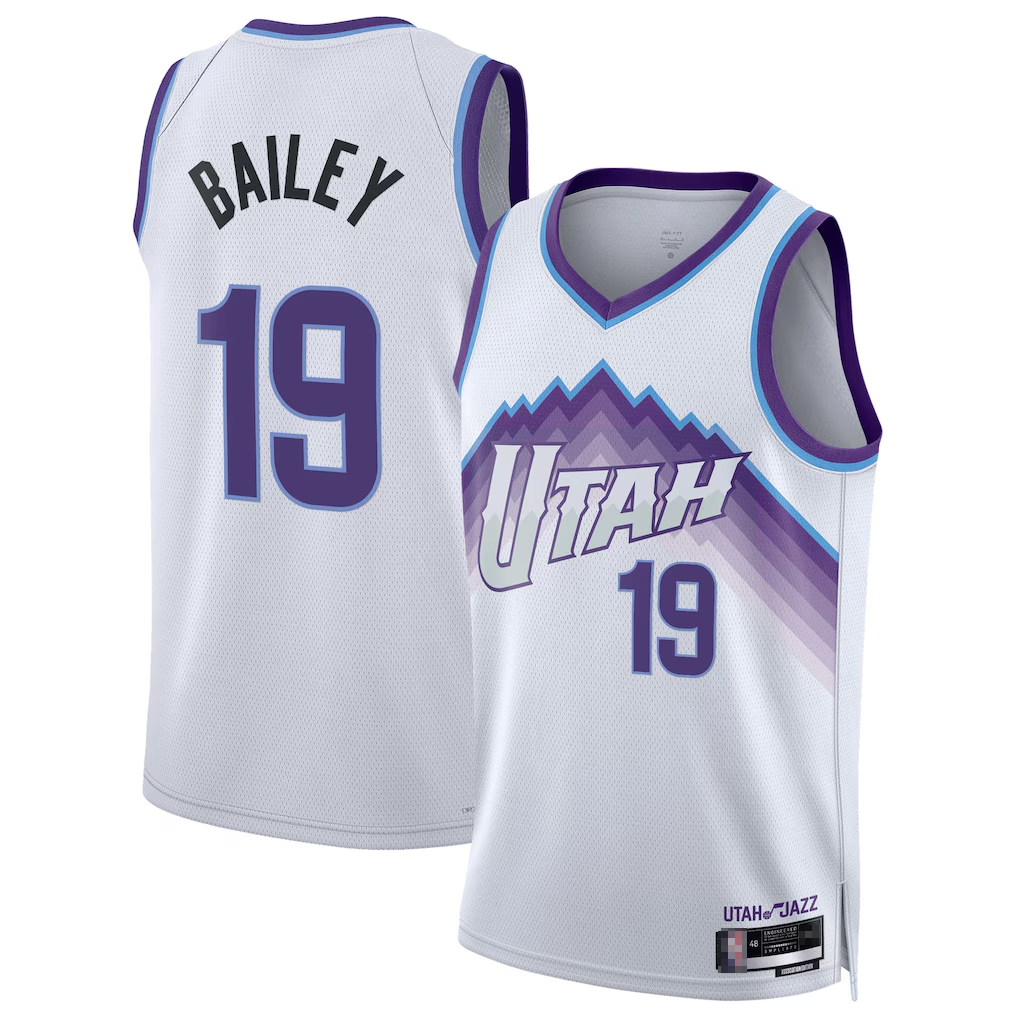 Punc U.Jazz #19 Ace Bailey White Swingman Jerseys- Association Edition