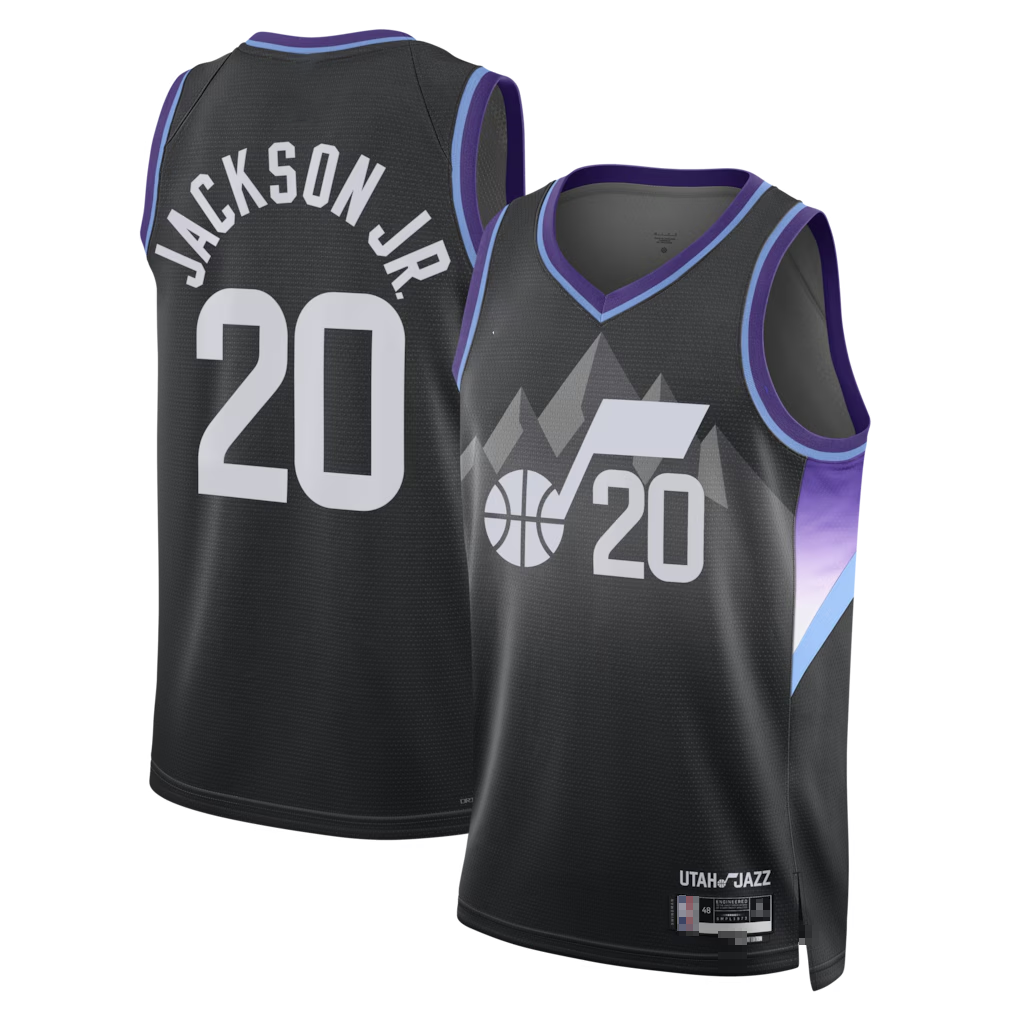 Punc U.Jazz #20 Jaren Jackson Jr. Black Swingman Jerseys - Statement Edition