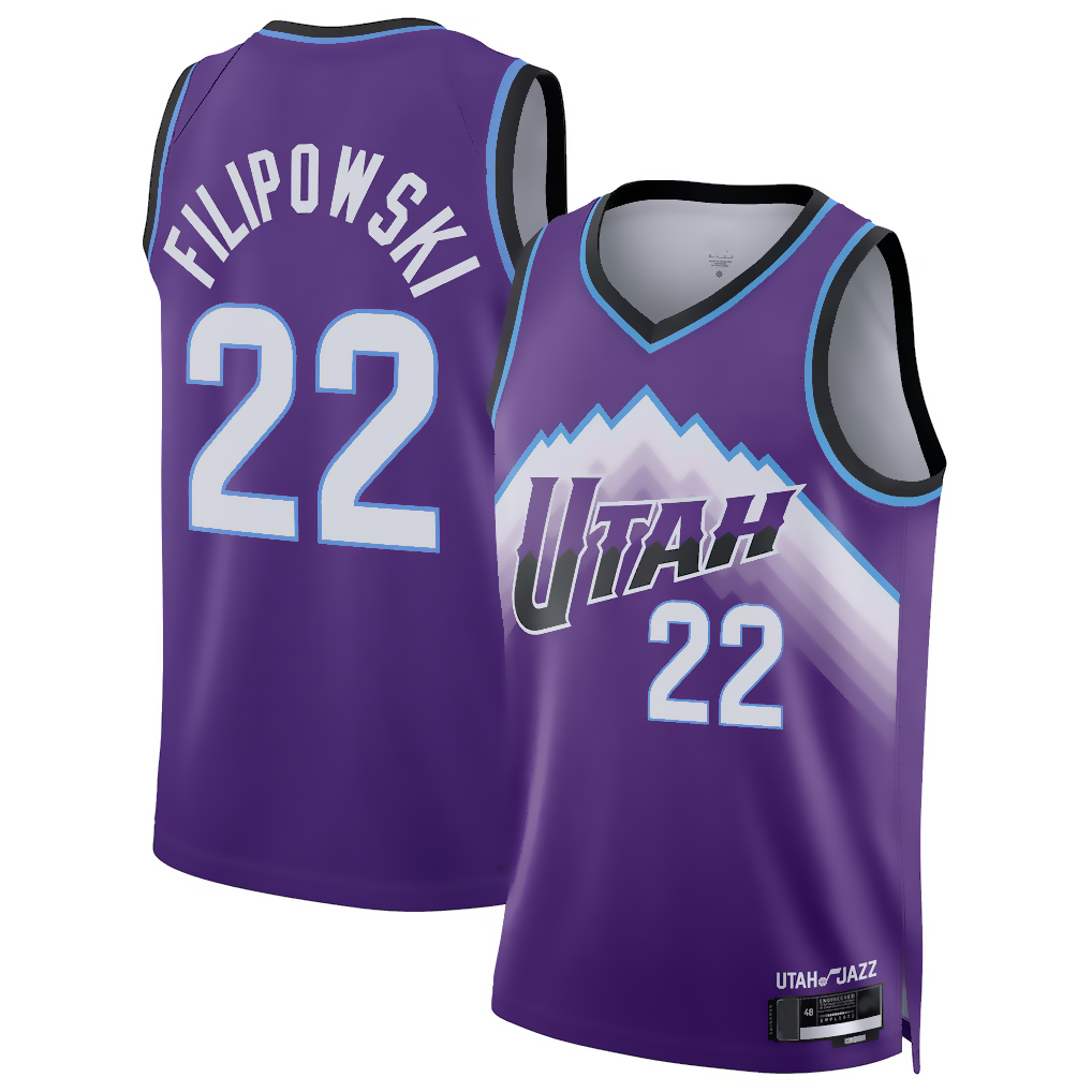 Punc U.Jazz # 22 Kyle Filipowski Purple Swingman Jerseys - Icon Edition
