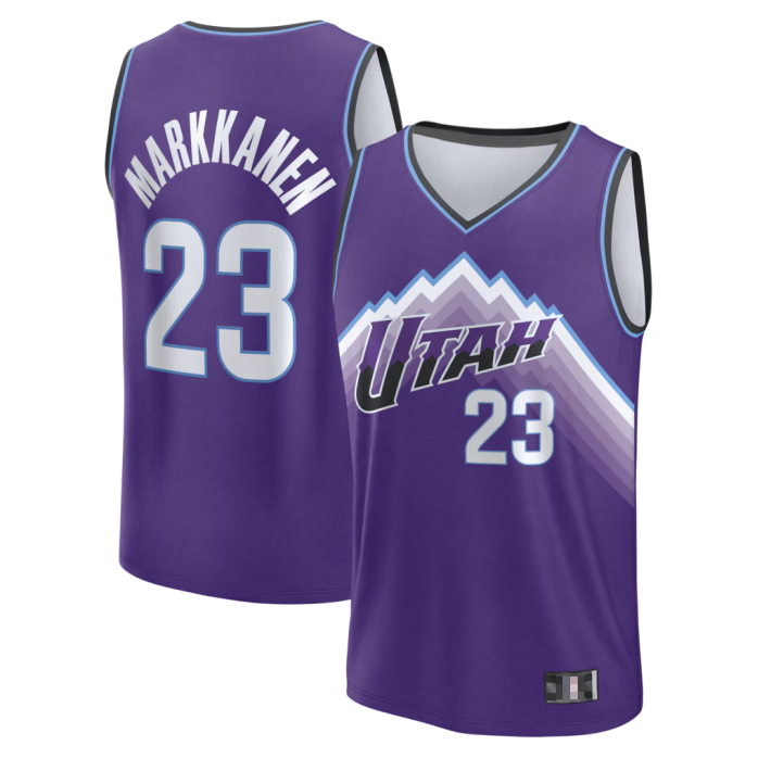 Punc U.Jazz #23 Lauri Markkanen Fanatics Purple Fast Break Replica Jerseys - Icon Edition