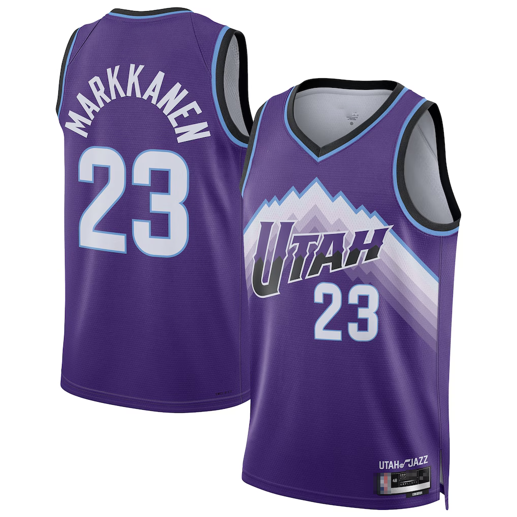 Punc U.Jazz #23 Lauri Markkanen Purple Swingman Jerseys - Icon Edition