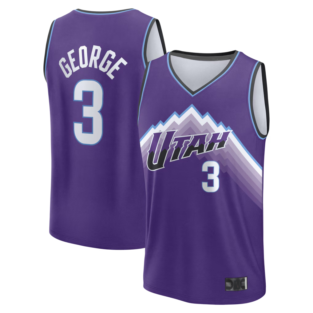 Punc U.Jazz #3 Keyonte George Fanatics Purple Fast Break Replica Jerseys - Icon Edition