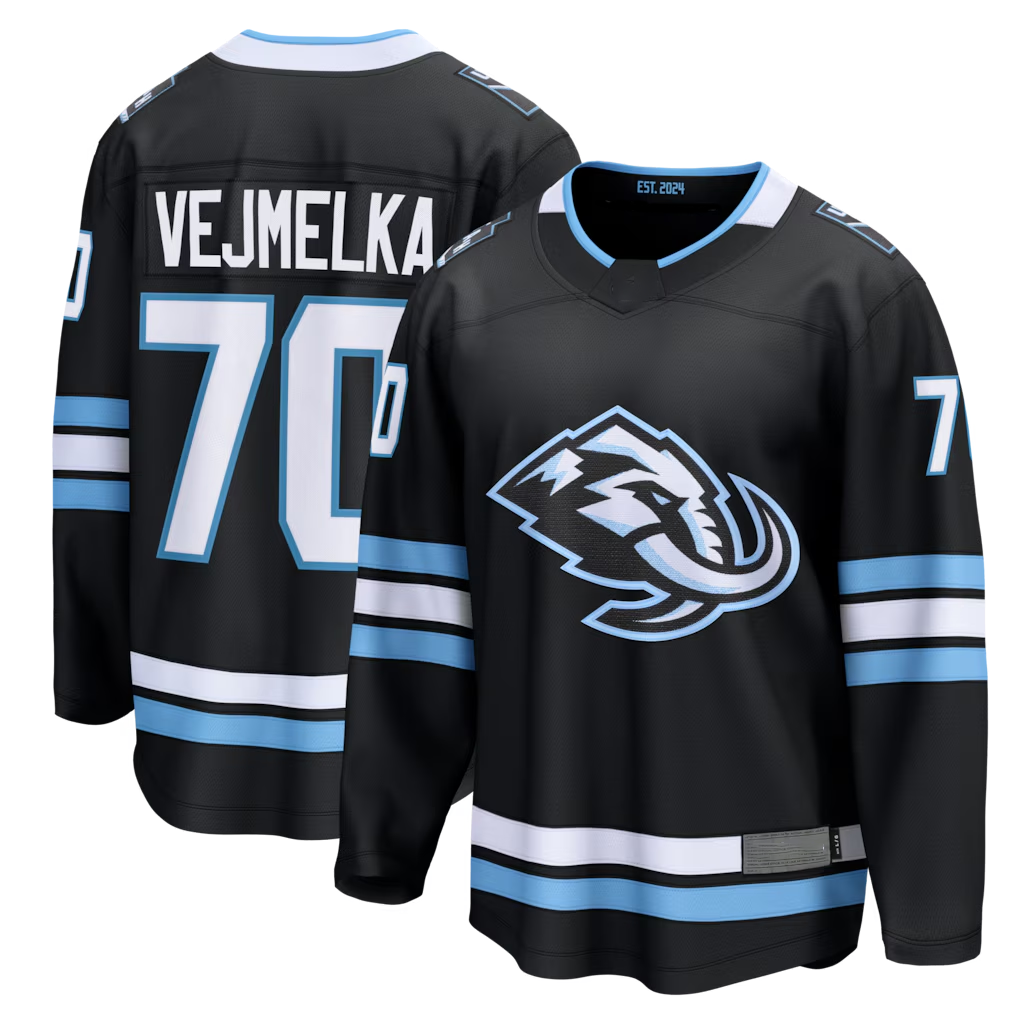 Punc U.Mammoth #70 Karel Vejmelka Black Home Breakaway Jerseys