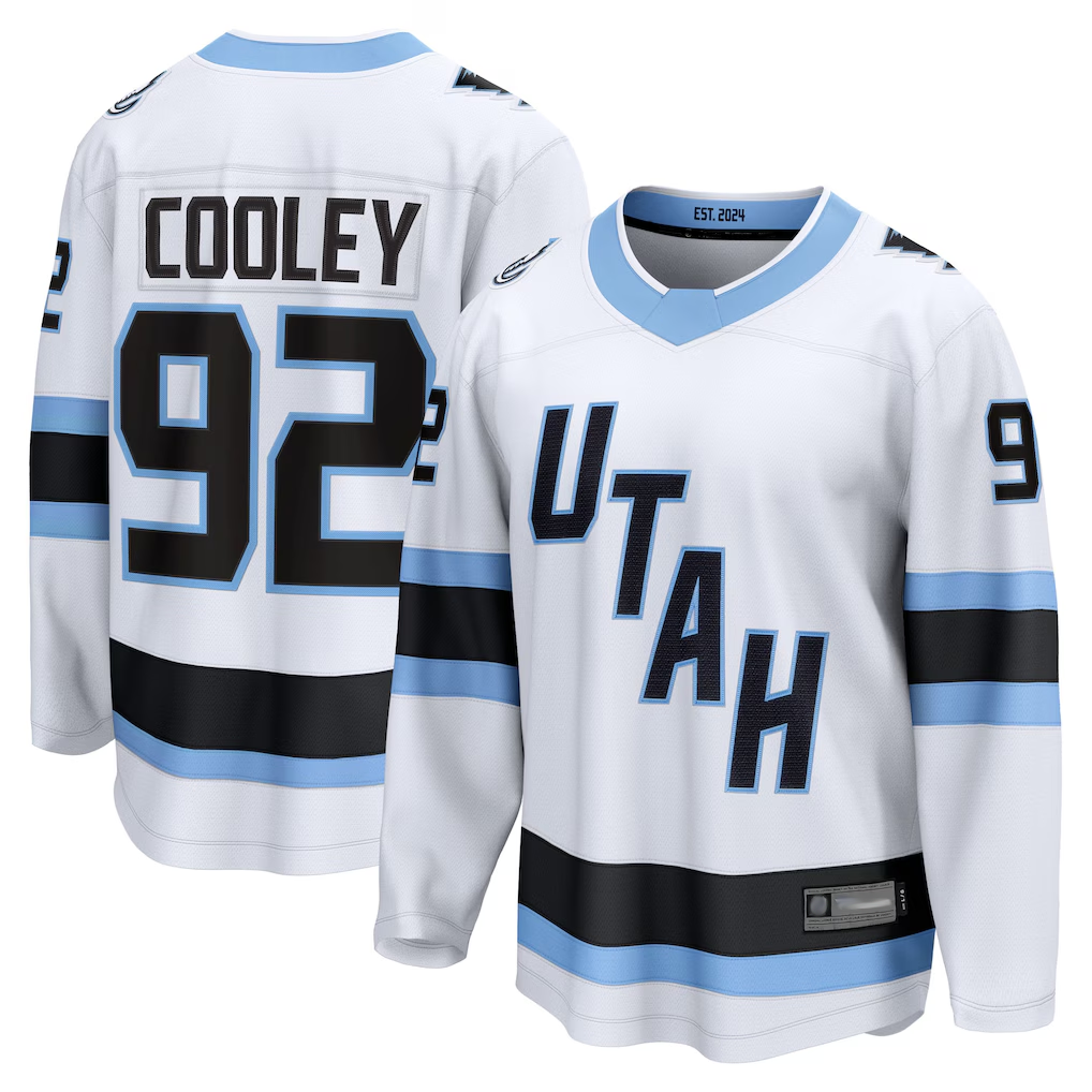 Punc U.Mammoth #92 Logan Cooley White Away Breakaway Player Jerseys