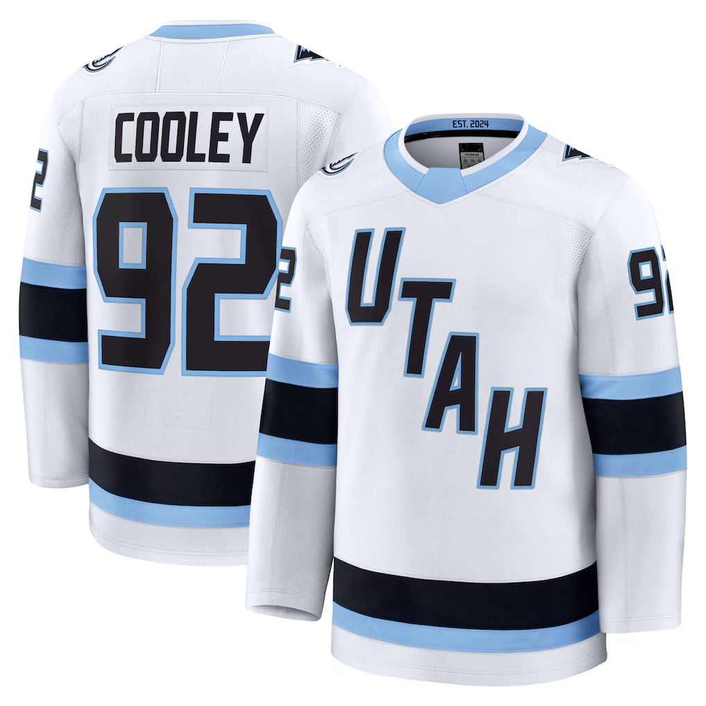 Punc U.Mammoth #92 Logan Cooley White Away Premium Player Jerseys