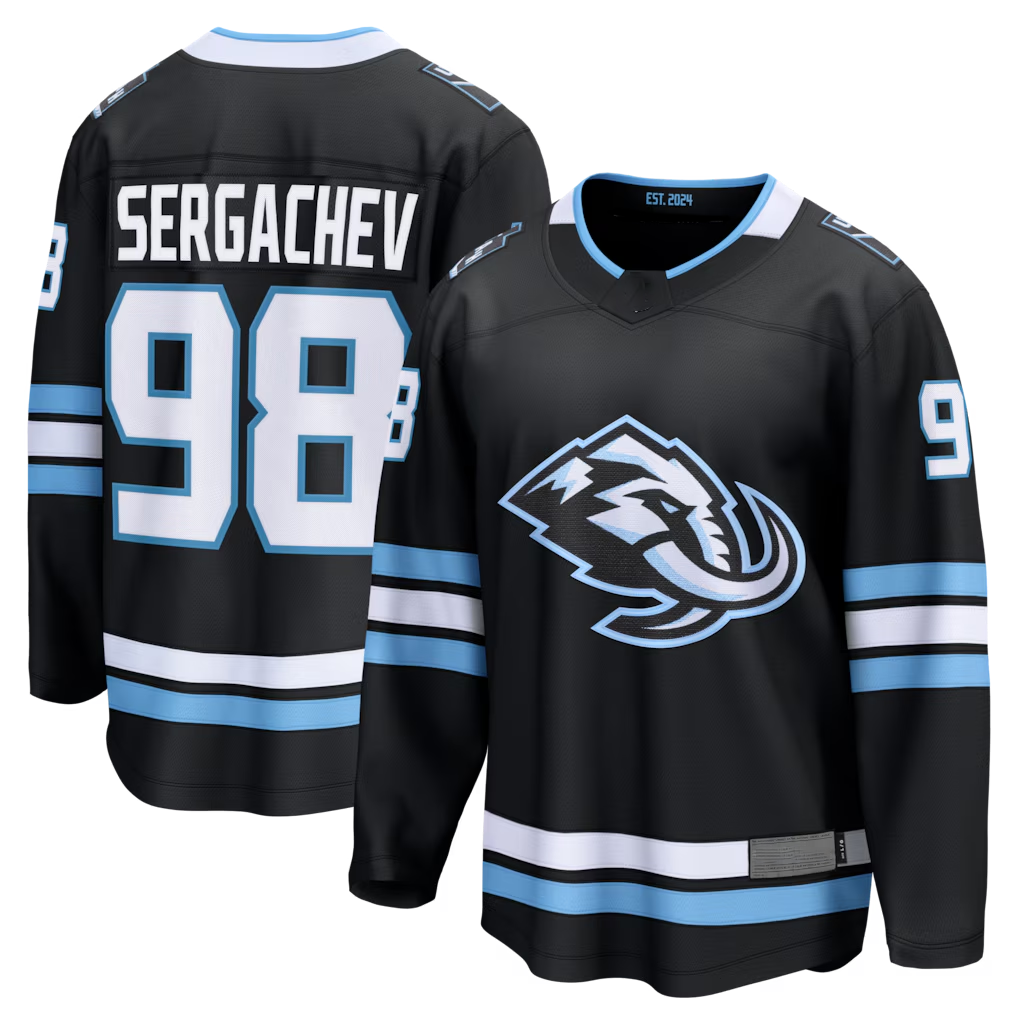 Punc U.Mammoth #98 Mikhail Sergachev Black Home Breakaway Player Jerseys