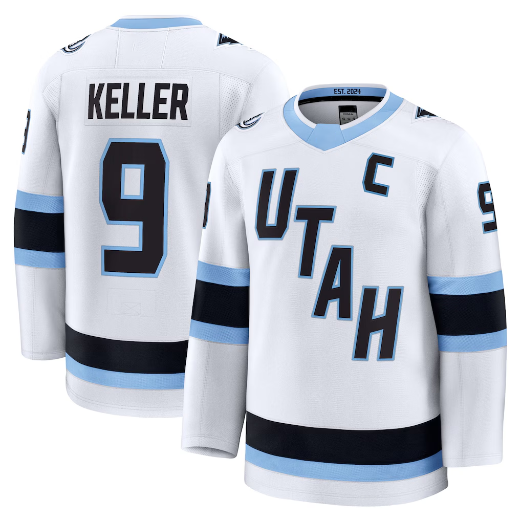 Punc U.Mammoth #9 Clayton Keller White Away Premium Player Jerseys