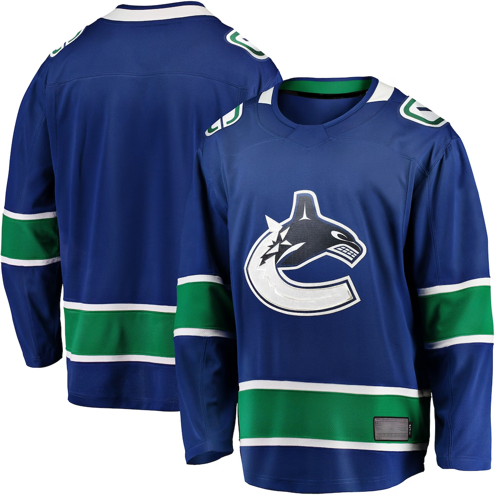 Punc V.Canucks Blue Home Team Breakaway Jerseys