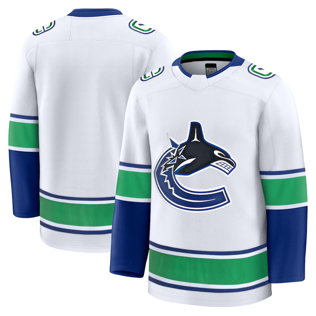 Punc V.Canucks White Away Premium Jerseys