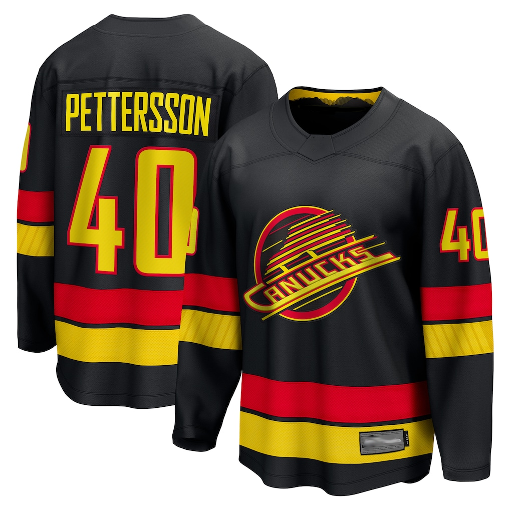 Punc V.Canucks #40 Elias Pettersson Black Breakaway Jerseys