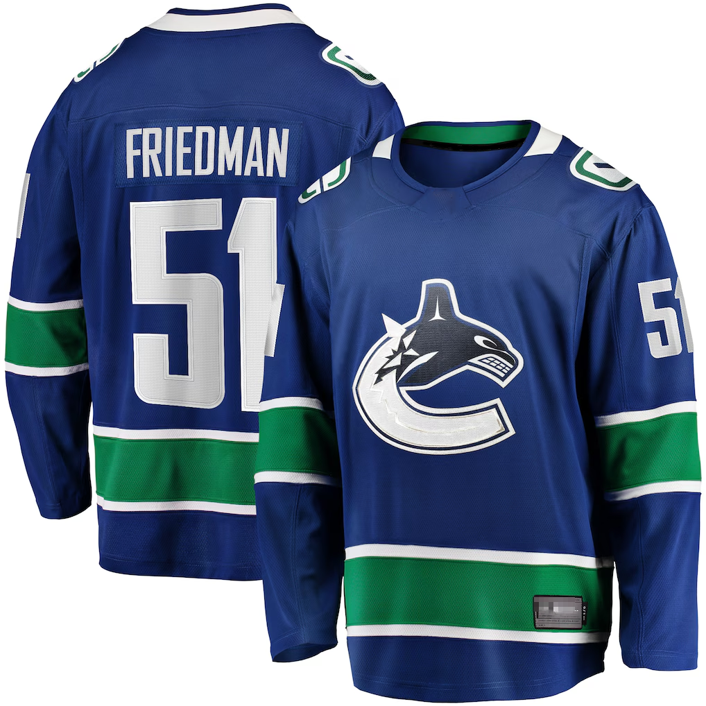 Punc V.Canucks #51 Mark Friedman Blue Home Premier Breakaway Player Jerseys