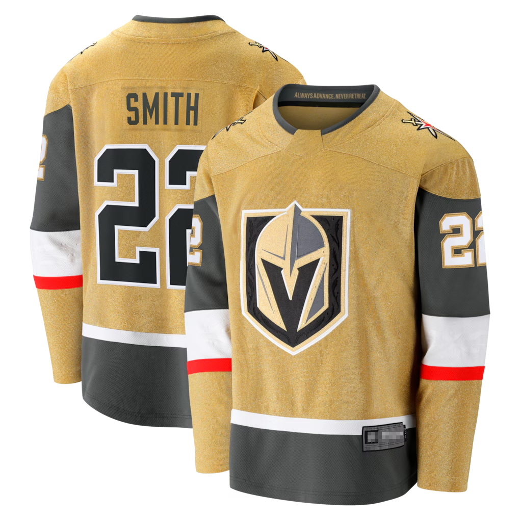 Punc V.Golden Knights #22 Cole Smith Gold Home Breakaway Jerseys