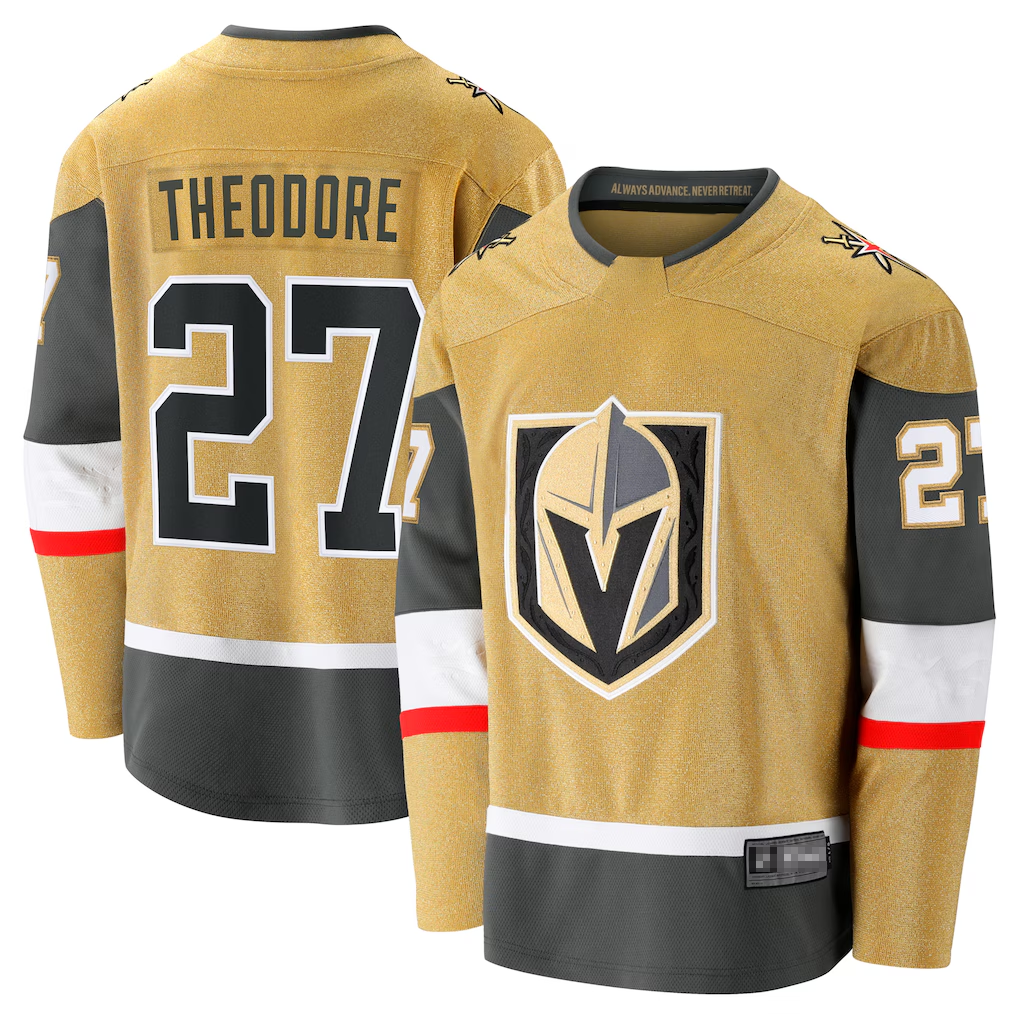 Punc V.Golden Knights #27 Shea Theodore Gold Home Breakaway Jerseys