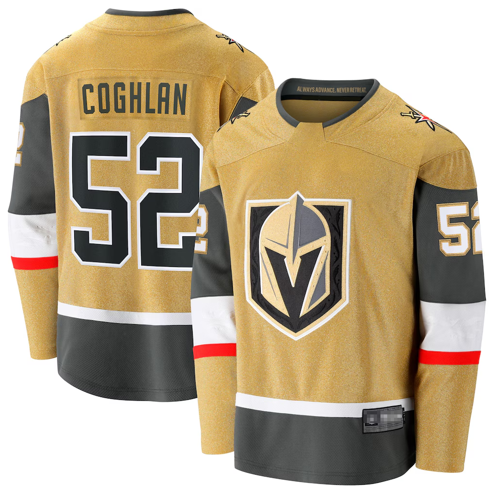 Punc V.Golden Knights #52 Dylan Coghlan Gold Home Breakaway Jerseys